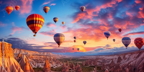 Colorful hot air balloon festival in Cappadocia