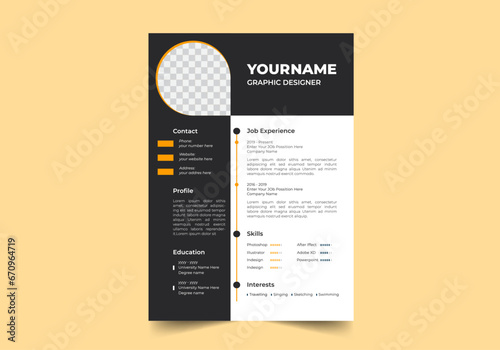 Clean Modern trendy Resume and Cover Letter Layout Vector Template for Business Job Applications, Minimalist resume cv template, Resume design template, cv design, curriculum vitae in illustrator