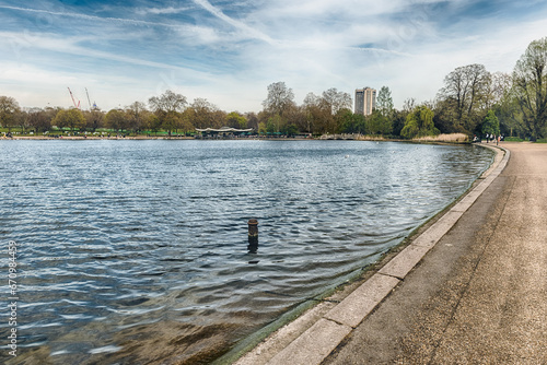 The Serpentine, recreational lake in Hyde Park, London, England, UK