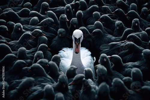 White swan among black ones