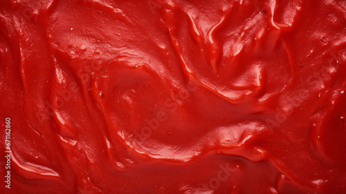 The texture of tomato paste.Ketchup background.Tomato sauce.