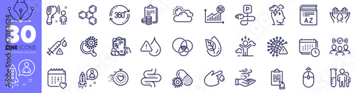 Startup, Covid virus and Waterproof line icons pack. Medical analyzes, Coronavirus research, Timer web icon. Blood donation, Vocabulary, Difficult stress pictogram. Healthcare calendar. Vector