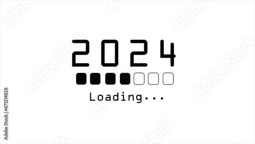 Loading Bar from 2023 to 2024 vector illustration loading concept on white background