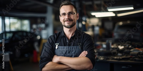 KFZ-Mechaniker in der Werkstatt, Portrait