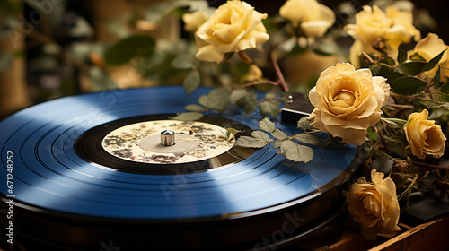 An old vinyl record playing a bluesy tune on "Blue Monday"