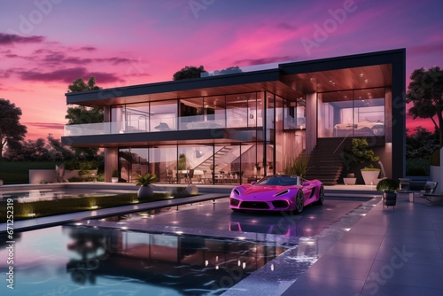 luxury house in the night