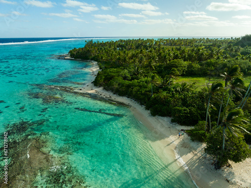 Huahine by drone, French Polynesia