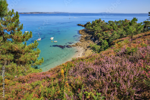 Presqu'île de Crozon, sur le GR 34, entre Morgat et le Cap de la Chèvre, Finistère, Bretagne