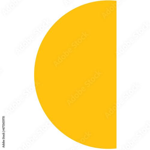 Digital png illustration of yellow semicircle on transparent background
