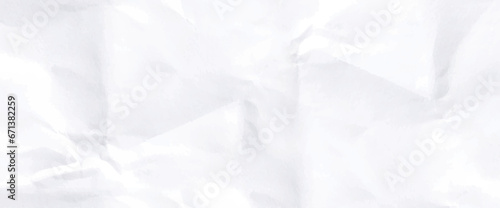 Crumpled paper texture vector background. White wrinkled sheet