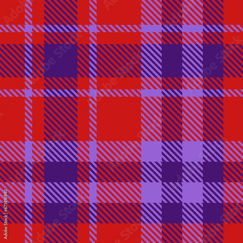 Red Purple Tartan Plaid Seamless Pattern. Check fabric texture for flannel shirt, skirt, blanket 
