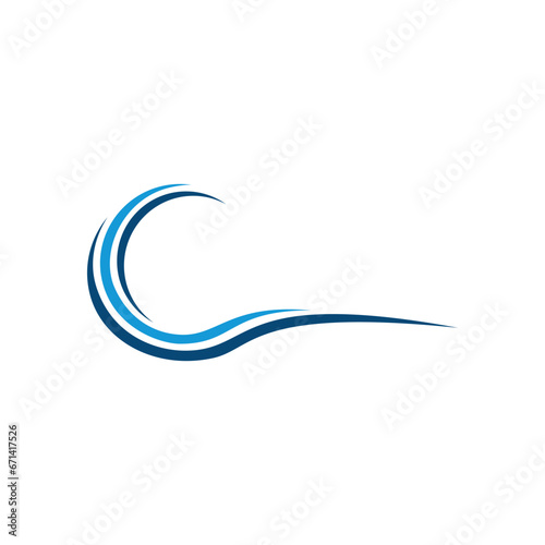 Abstract Swoosh Vector Logo Design Template