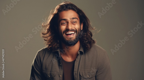 young indian man with long hair