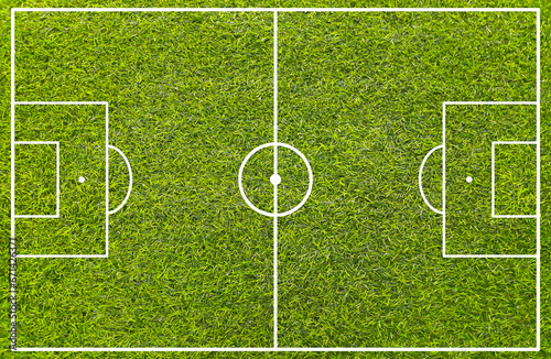 Soccer field. football pitch. Top view of soccer field. Football field or soccer field with green grass effect.
