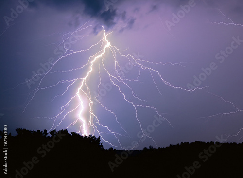Lightning in the night sky , electricity, thunderstorm, beautiful