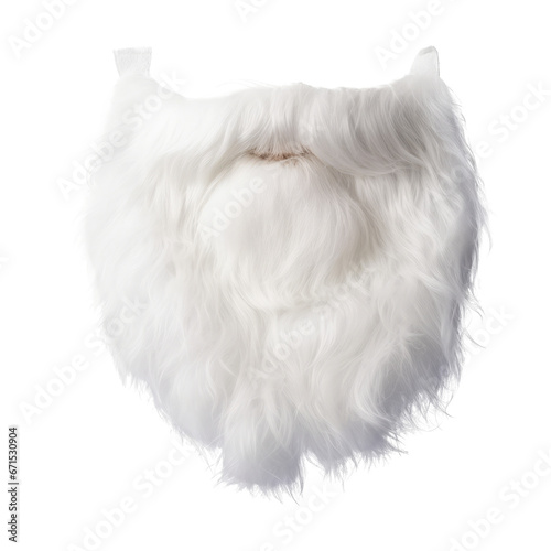 A festive Father Christmas beard isolated on a plain background. Santa costume