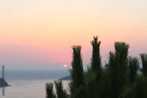 breath taking Sunset view from aegean part of Turkiye, Bodrum