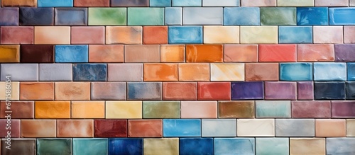 Multicolored ceramic tiles for kitchen or bathroom walls