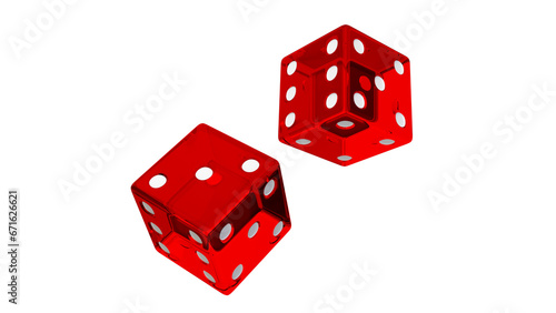 3d render of a pair of dice - red