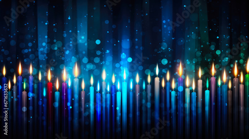 Burning Candlesticks Abstract Background