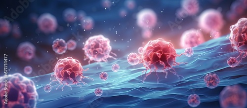 Illustration of cancer cells in 3D