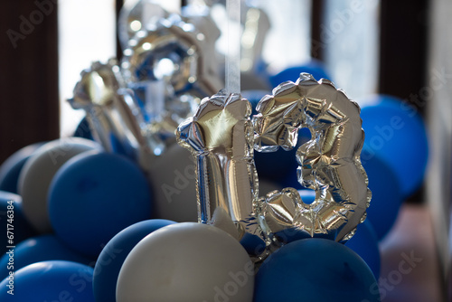 Colorful balloons in celebration of a bar mitzvah in Israel