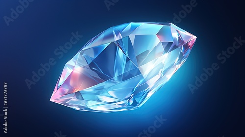Close up of crystal blue diamond jewelry isolated background. AI generated image