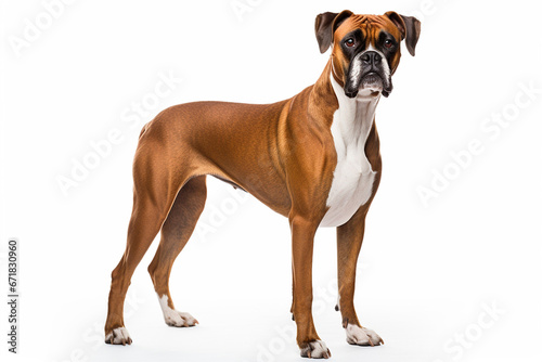 boxer breed dog on white background