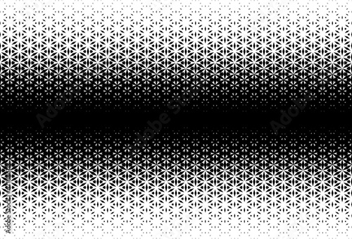 Pattern based on elements Japanese woodwork craft Kumiko zaiku. Disappearing effect. Average fade out . Black and white figures