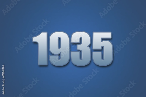 Year 1935 numeric typography text design on gradient color background. 1935 calendar year design.