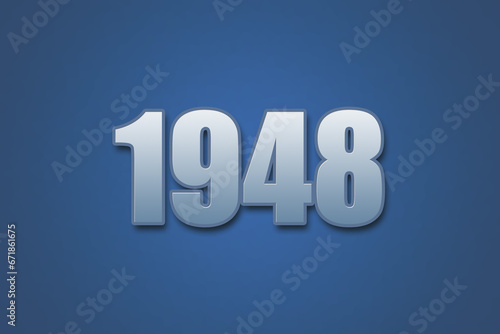 Year 1948 numeric typography text design on gradient color background. 1948 calendar year design.