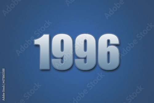 Year 1996 numeric typography text design on gradient color background. 1996 calendar year design.