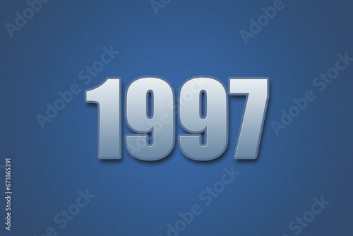 Year 1997 numeric typography text design on gradient color background. 1997 calendar year design.