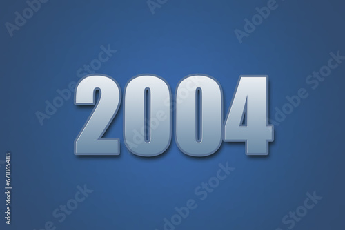 Year 2004 numeric typography text design on gradient color background. 2004 calendar year design.