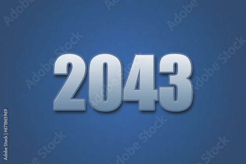 Year 2043 numeric typography text design on gradient color background. 2043 calendar year design.