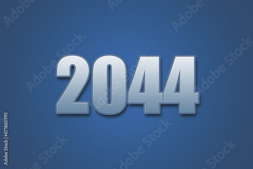 Year 2044 numeric typography text design on gradient color background. 2044 calendar year design.