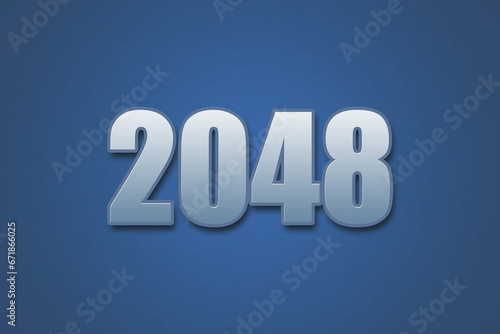 Year 2048 numeric typography text design on gradient color background. 2048 calendar year design.