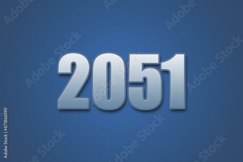 Year 2051 numeric typography text design on gradient color background. 2051 calendar year design.