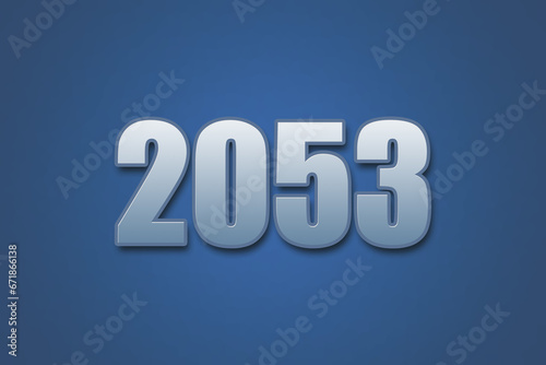 Year 2053 numeric typography text design on gradient color background. 2053 calendar year design.