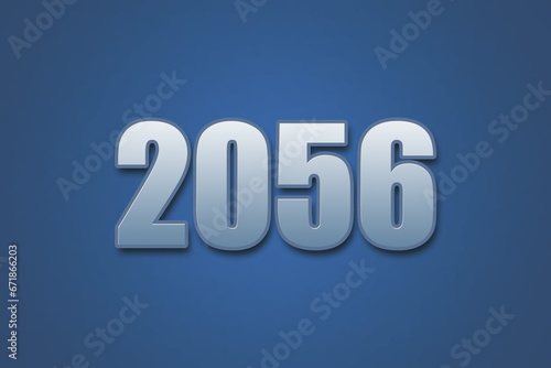 Year 2056 numeric typography text design on gradient color background. 2056 calendar year design.