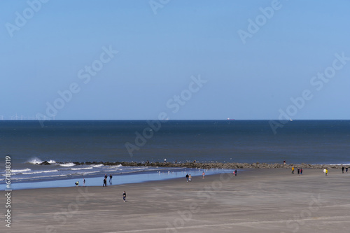 Morze Północne w Belgii, plaża ostenda.