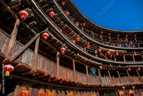 Picture Inside of the biggest Tulou, Fujian, China