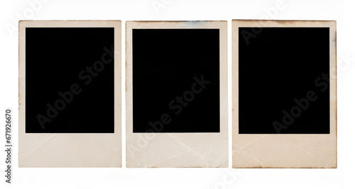 Old Polaroids Isolated on a White Background