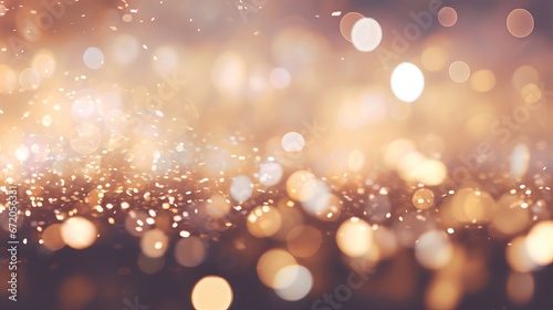 Glittering holiday bokeh effect on blurred background