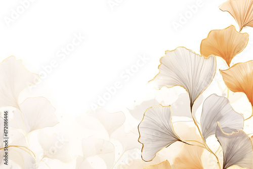 Luxury Golden Ginkgo leaves background
