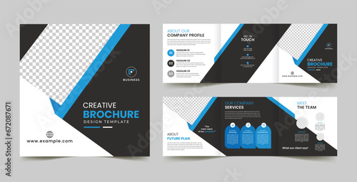 corporate, business, profile square trifold brochure template design 