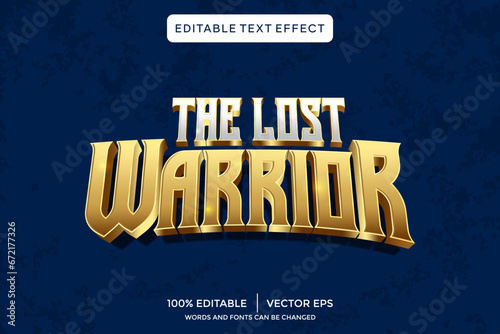 the lost warrior 3D text effect template