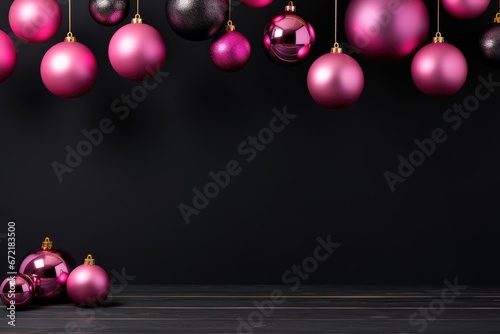 black and pink christmas tree decoration copy scape