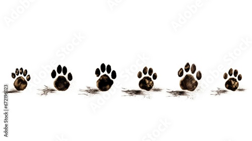 Dog Footprints on a Clean White Surface: Follow Your Canine Friend's Path."