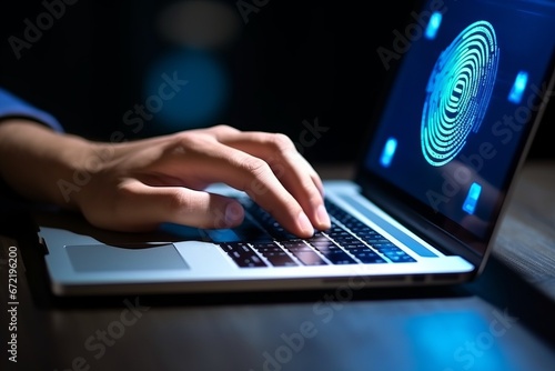 Cyber Security, notebook, keypad, hands typing, lock, data protection. Cyber security concept, lock symbol, data protection and secured internet access, cybersecurity, Privacy safety concept
